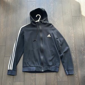 Black zip up Adidas activewear hoodie